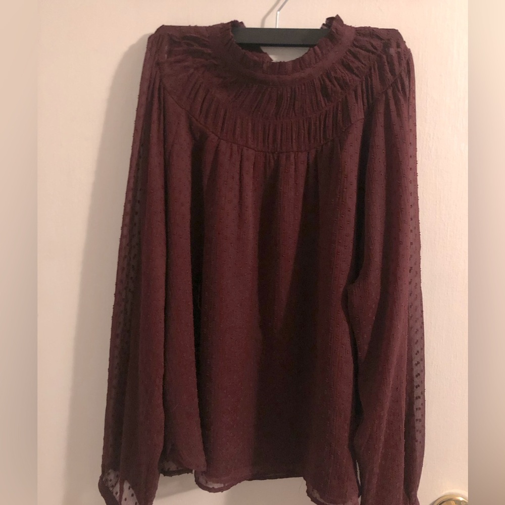 LOFT XL blouse, dark red.